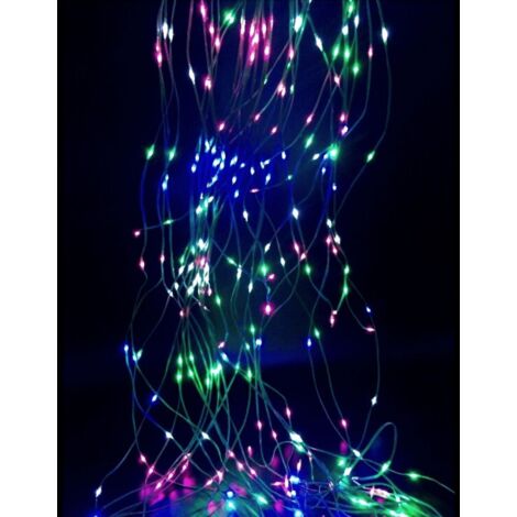 Cascada de 10 Hilos Luminosos con 20 LEDs Blanco Cálido – 2 Metros, Uso Exterior, IP44