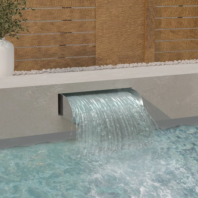 

Cascada de jardín con LED acero inoxidable 304 60x34x14 cm - Plateado