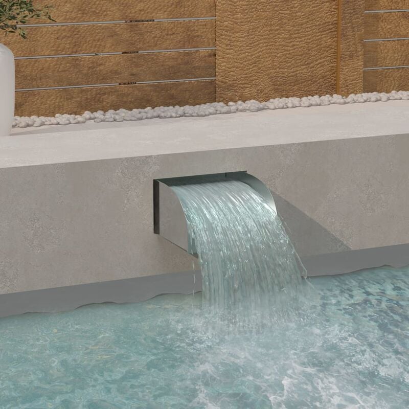 

Cascada de jardín con LEDs acero inoxidable 304 30x34x14 cm - Plateado