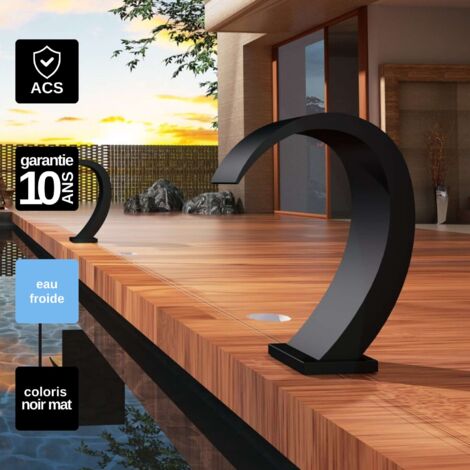 Cascade de piscine Iguazu en Acier Inox.S316 Noir Mat - Corps 60x55mm - H.54cm - Garantie 10 ans - POOL IMEX