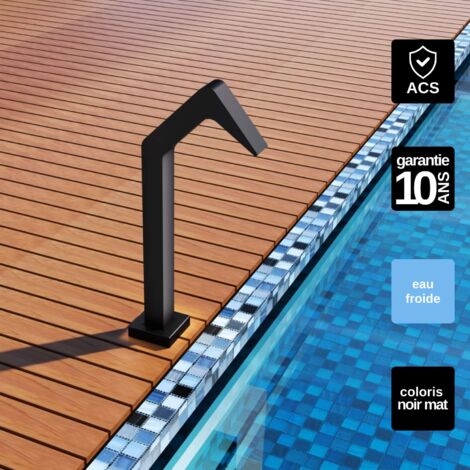 Cascade de piscine Niagara en Acier Inox.S316 Noir Mat - Corps 60x55mm - H.54cm - Garantie 10 ans - POOL IMEX