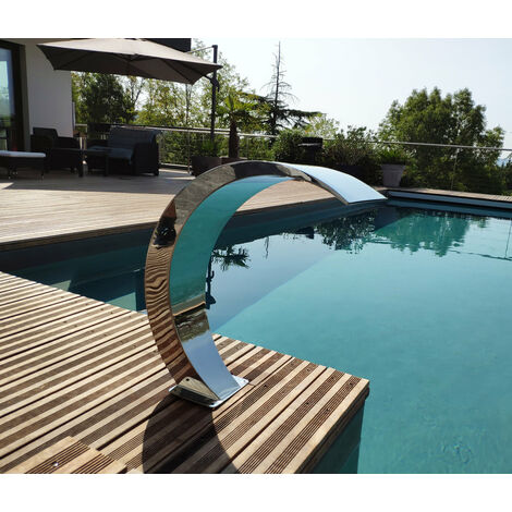 Cascade Inox Fontaine Piscine Bassin Modèle Cobra Hauteur 65cm