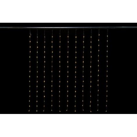Cascade Light LED - 1,5 x 1,7 m - 176 lampade bianco caldo - filo trasparente - modulatore - 24 V