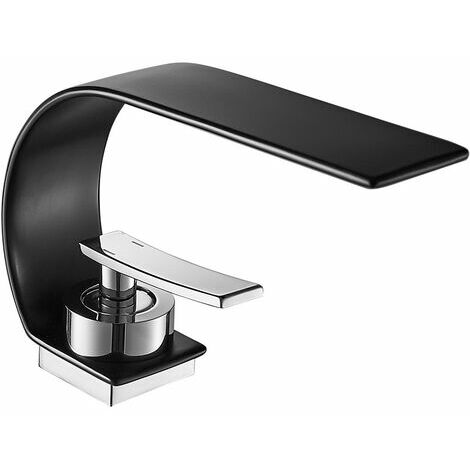 Cascade Noir Robinet D'Eau Chaude Et Froide Salle De Bain Toilette Lavabo Robinet