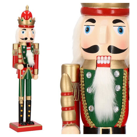Cascanueces de 61 cm Adorno Navideño Figurita de Madera Multicolor