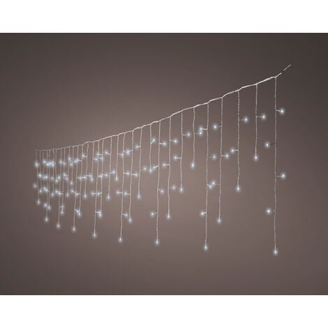 PERAGASHOP CASCATA 256 LED LUCE BIANCO FREDDO 8 FUNZIONI 375XH60 DECORAZIONI NATALIZIE CASA LUCI DI NATALE ADDOBBI