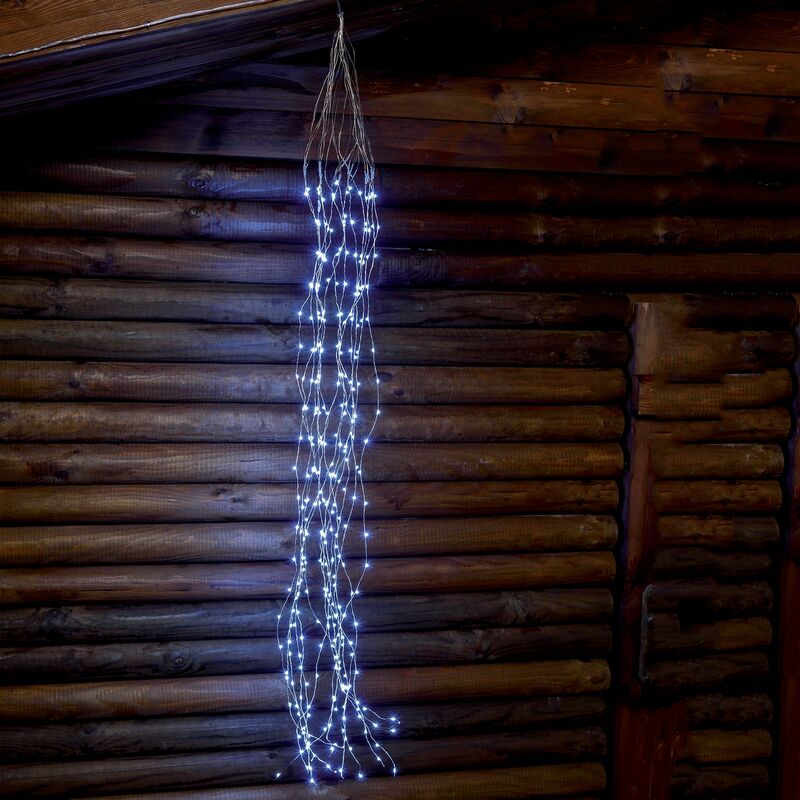 Image of Ciuffo luminoso catena microled decorazione natalizie per esterno ed interno -120 cm - 300 microled / Luce Fredda