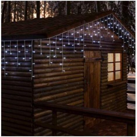 Cascata luminosa per esterno stalattite a led, decorazioni di natale in movimento h 60 cm -180 Led - 7,6 metri / Luce Fredda