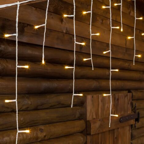 Cascata luminosa per esterno stalattite a led, decorazioni di natale in movimento h 60 cm -480 Led - 20,16 metri / Luce Calda
