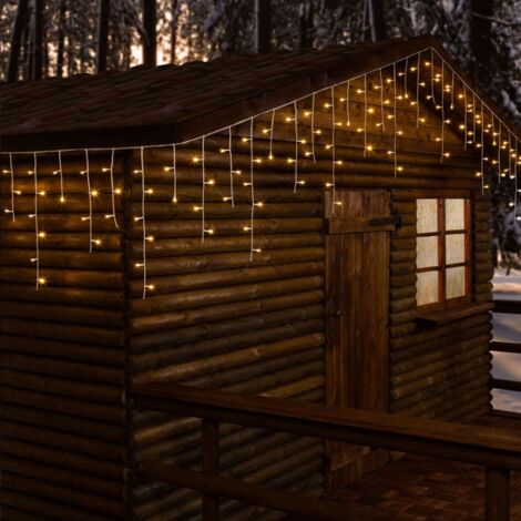 Cascata luminosa per esterno stalattite a led, decorazioni di natale in movimento h 75 cm -Luce Fredda