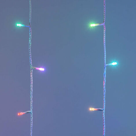 Cascata luminosa stalattite Crazy RGB con 180 led multicolor ad effetto flash per esterno