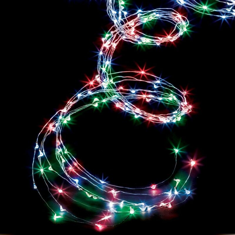Image of Cascata rame multicolore all aperto - batteria, 160 cm, 8 funzioni - Feeric lights & christmas - Multicolore