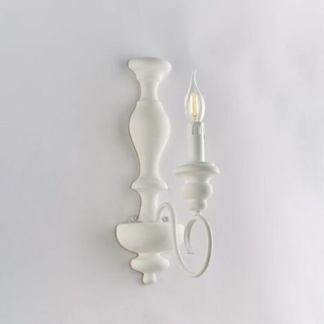 Cascina Applique in legno e ferro laccato bianco shabby 1 luce .13 P.21 BL265-AP1-BCO