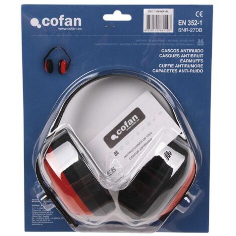 Casco Antirruido Color Rojo Protección Auditiva SNR:27db EN 352-1 COFAN 11000041BL