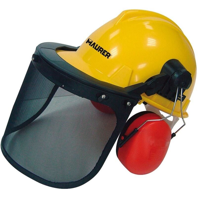 

Maurer - Casco con visera, protector facial de rejilla y protector auditivo