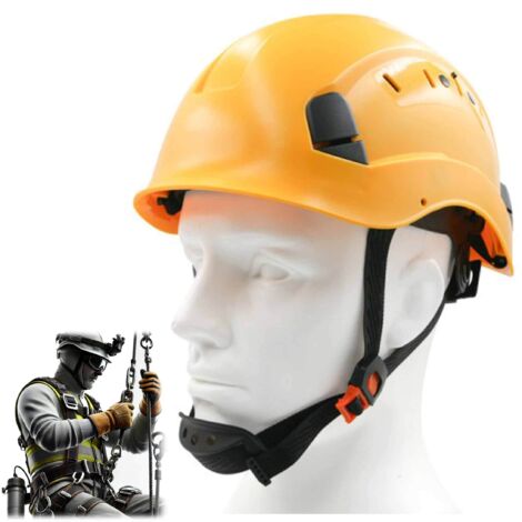 Casco da lavoro alto con cinturino, ventilazione regolabile THOR giallo ST03