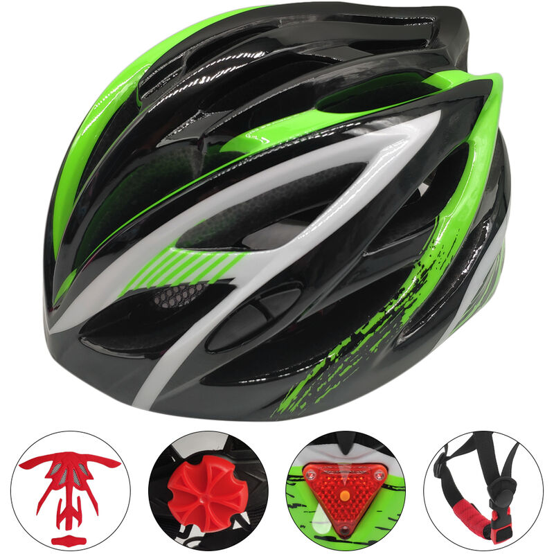 

Casco de bicicleta de montana con luz trasera Hombres Mujeres Ultraligero ajustable MTB Ciclismo Casco de bicicleta Deportes Casco de seguridad al