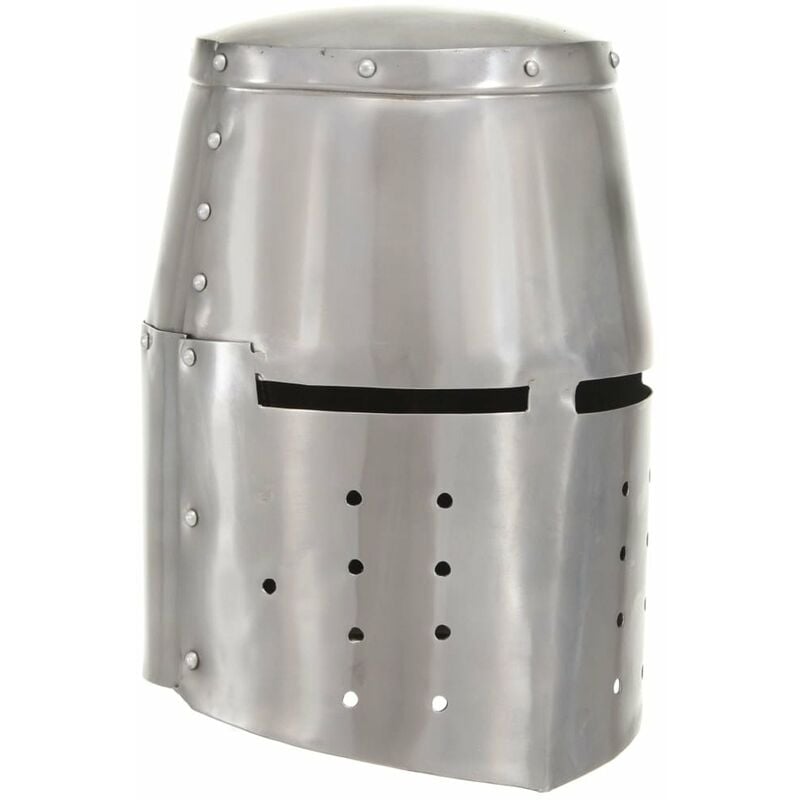 

Casco de caballero medieval antiguo replica LARP acero plateado