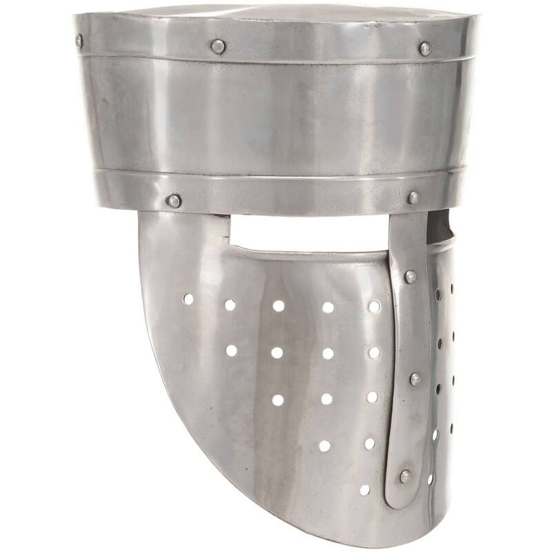 

vidaXL Réplica de casco de caballero medieval antiguo LARP acero plata