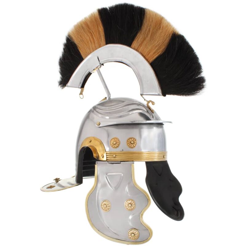

vidaXL Réplica de casco de soldado romano rol en vivo acero plateado