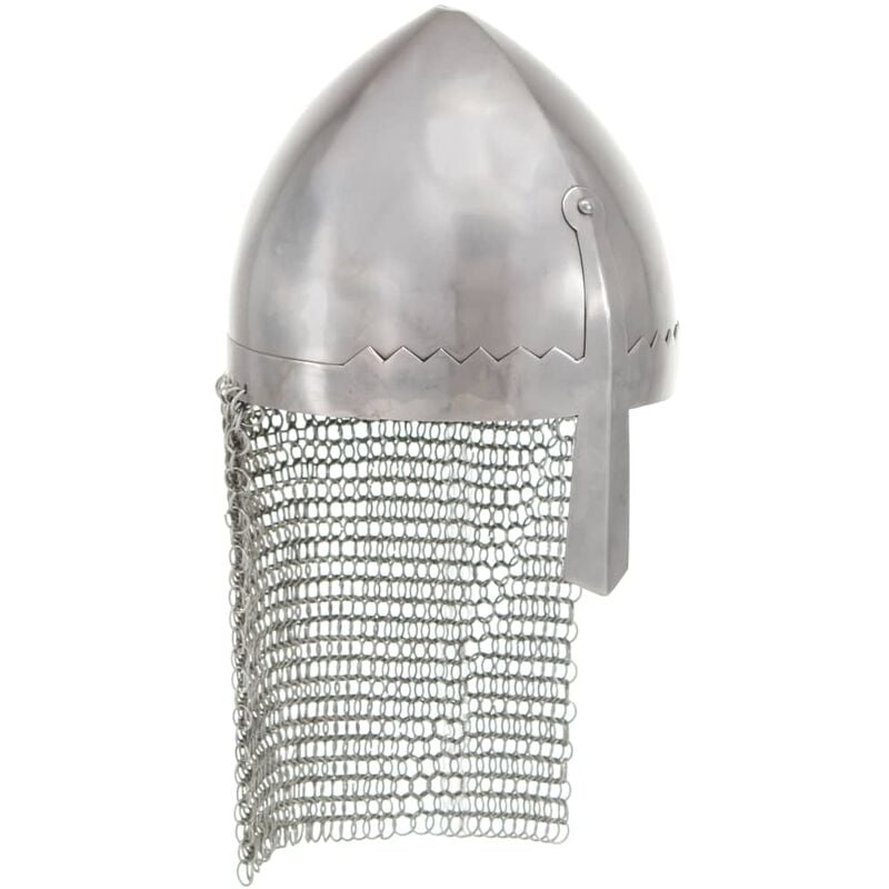 

vidaXL Réplica de casco de caballero antiguo LARP acero plateado