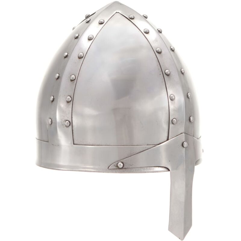 

vidaXL Réplica de casco de caballero medieval antiguo LARP acero plata