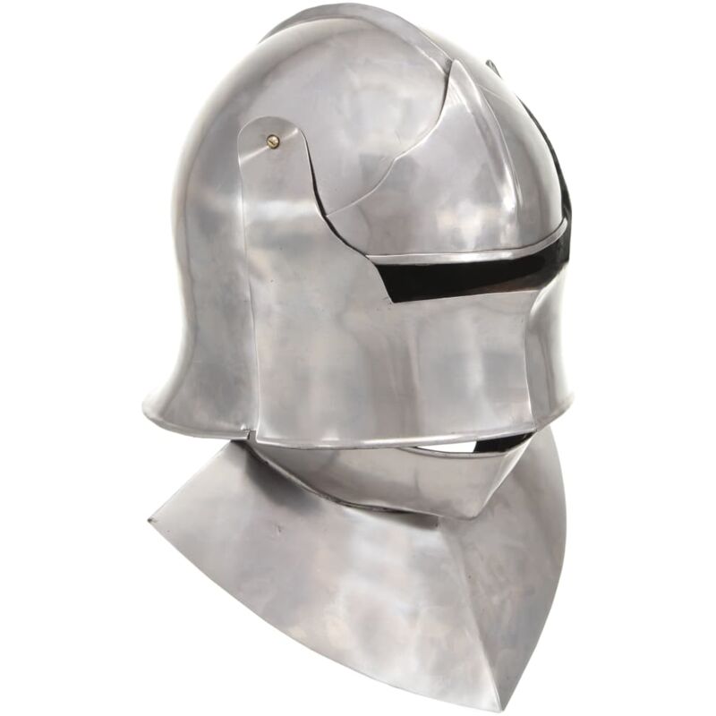 

vidaXL Réplica de casco de caballero medieval antiguo LARP acero plata