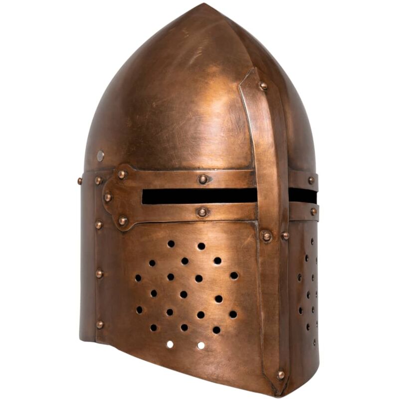 

vidaXL Réplica de casco de caballero medieval antiguo LARP acero cobre