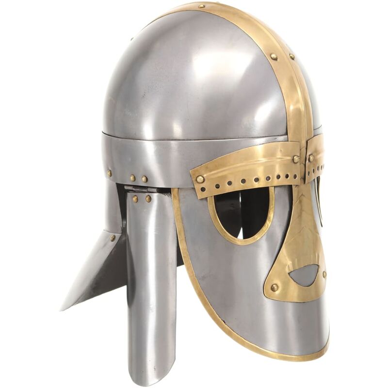 

vidaXL Réplica de casco medieval antiguo LARP acero plateado