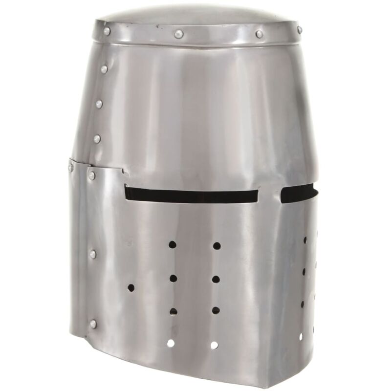 

vidaXL Casco de caballero medieval antiguo réplica LARP acero plateado