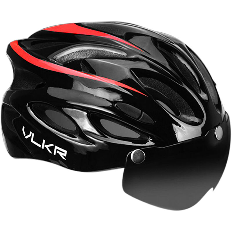 

Casco de ciclismo de montana Casco de bicicleta Casco de bicicleta ultraligero con gafas Equipo de ciclismo,rojo