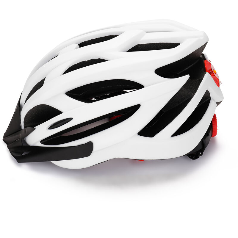 

Casco de Ciclista de montana del casco de ciclista Ultraligero Integrado de la bici del casco con luz de la cola Ciclismo Equipo, blanca