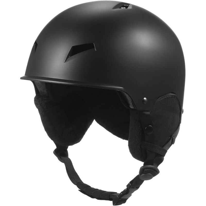 

Casco de esquí,Casco de nieve para hombres y mujeres, con orejera desmontable, casco deportivo,Negro, L