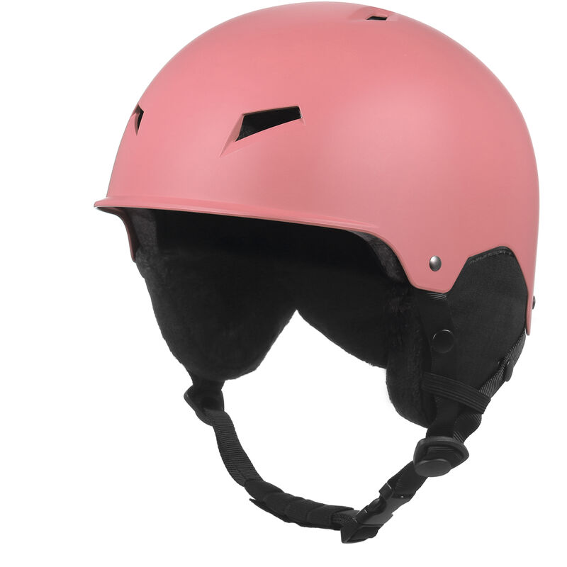 

Casco de esquí,Casco de nieve para hombres y mujeres, con orejera desmontable, casco deportivo,Rosa, M