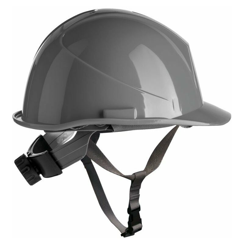 

Casco de HDPE con barboquejo y rosca ER-Safety | Gris - Safetop