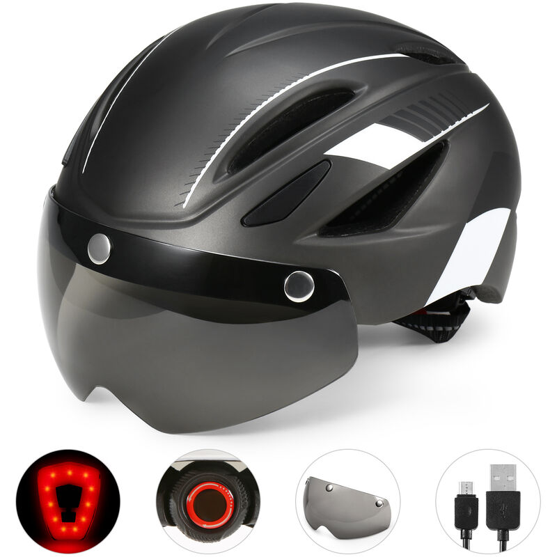 

Casco Velo con impermeable recargable ligera, gris oscuro y negro