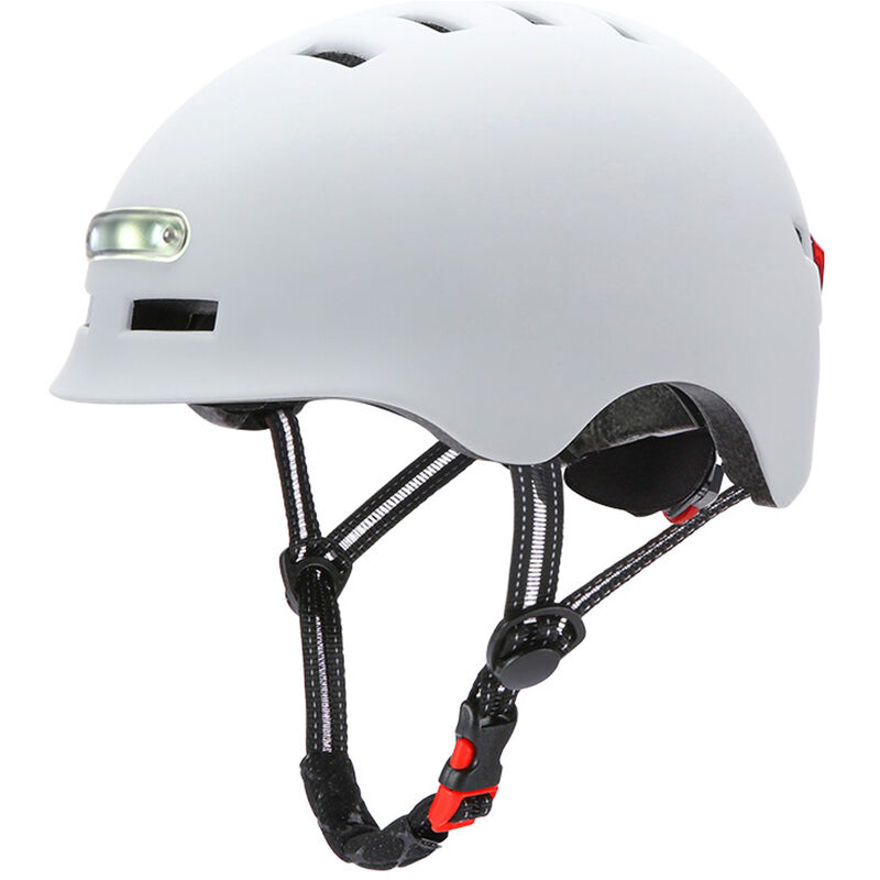 

Casco de la bici para Adultos Hombres Mujeres con USB recargable Luz, del casco de ciclista con grueso de espuma EPS de Ciclismo Urbano, Blanco, M