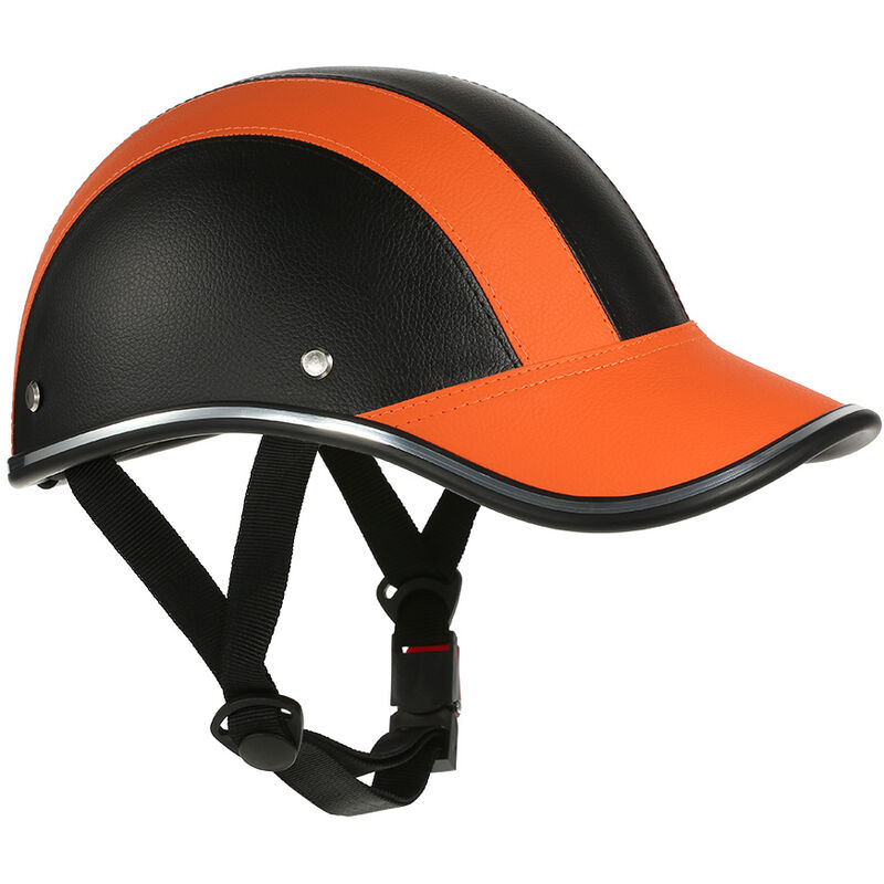 

Casco de motocicleta estilo gorra de beisbol de media cara con visera solar,naranja