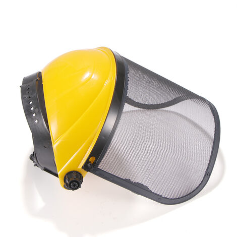 Casco de seguridad con máscara facial completa, visera de malla para desbrozadora, desbrozadora forestal, protección de césped de jardín