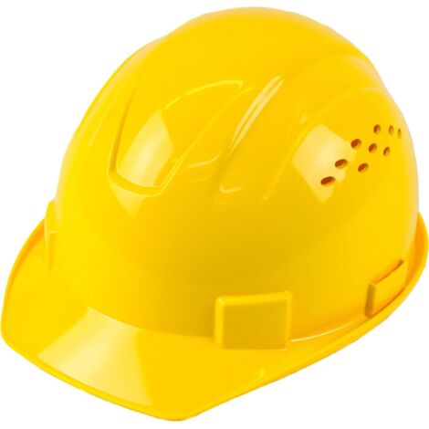 Casco de seguridad con suspensión de trinquete de 4 puntos, 1 unidad (amarillo)