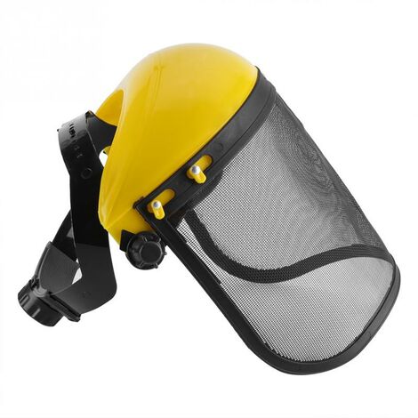 Casco de seguridad para jardín, recortador de césped con visera de malla de cara completa, protección forestal, desbrozadora, alta calidad