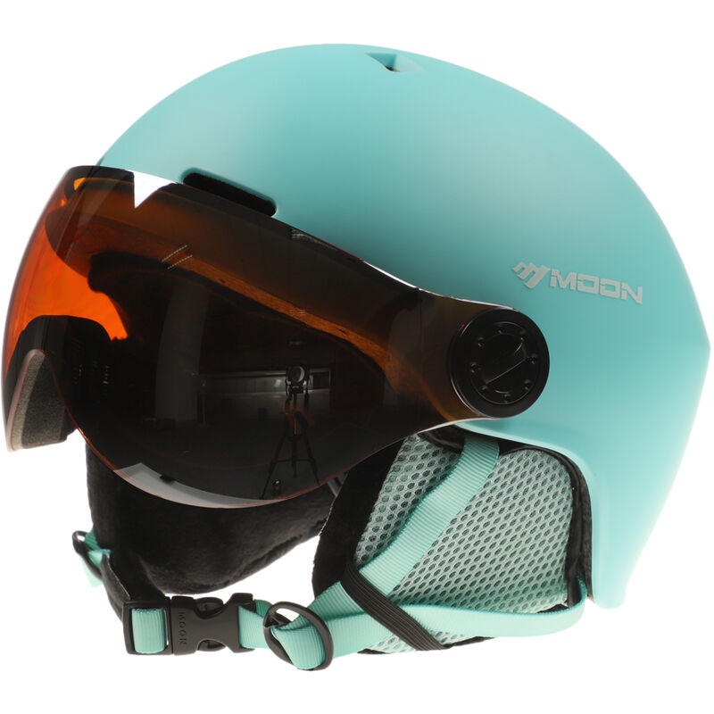 

Casco de snowboard con orejeras, casco de esqui de seguridad para hombres y mujeres, casco de esqui profesional para deportes de nieve, Azul, L