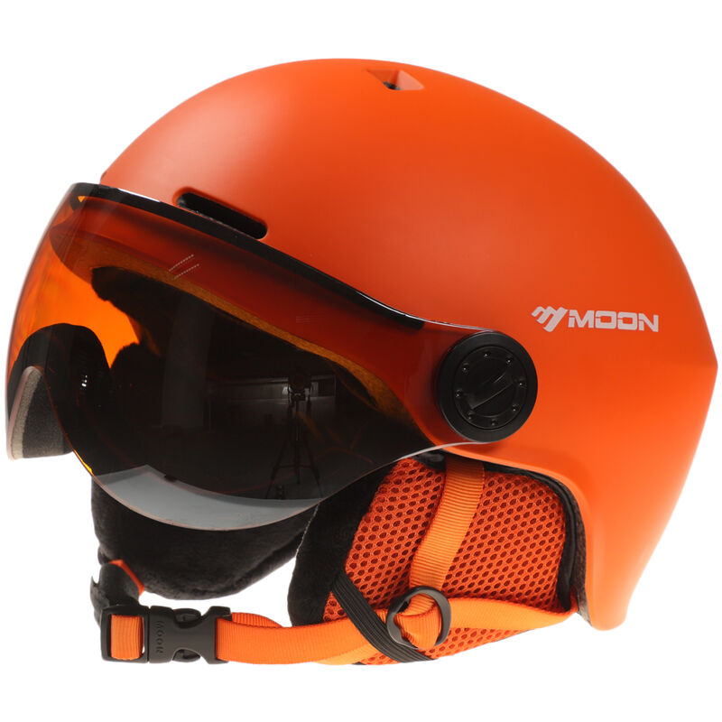 

Casco de snowboard con orejeras, casco de esqui de seguridad para hombres y mujeres, casco de esqui profesional para deportes de nieve,Naranja, M