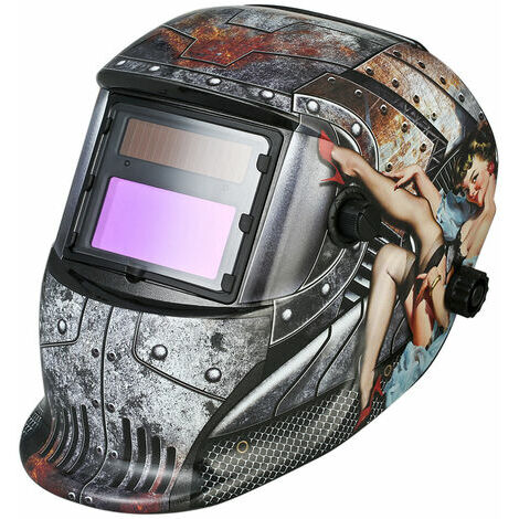 Casco de soldadura con oscurecimiento automático solar, casco de soldadura por arco de argón con control de luz montado en la cabeza, máscara de soldadura, blanco M69