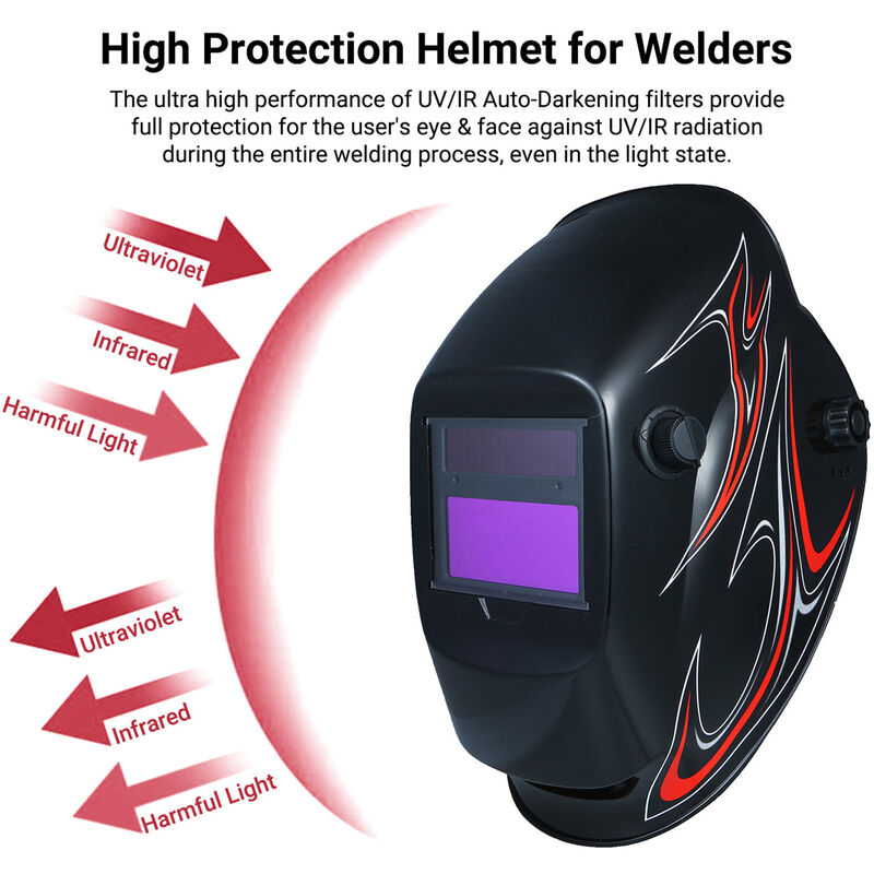 

Happyshopping - Casco de soldadura Escudo de casco protector de oscurecimiento automatico con energia solar