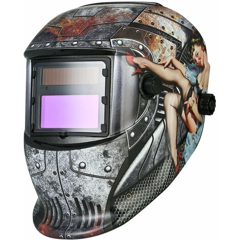 Casco de soldadura industrial Casco de soldadura de oscurecimiento automático de energía solar TIG MIG con banda ajustable para la cabeza blanco