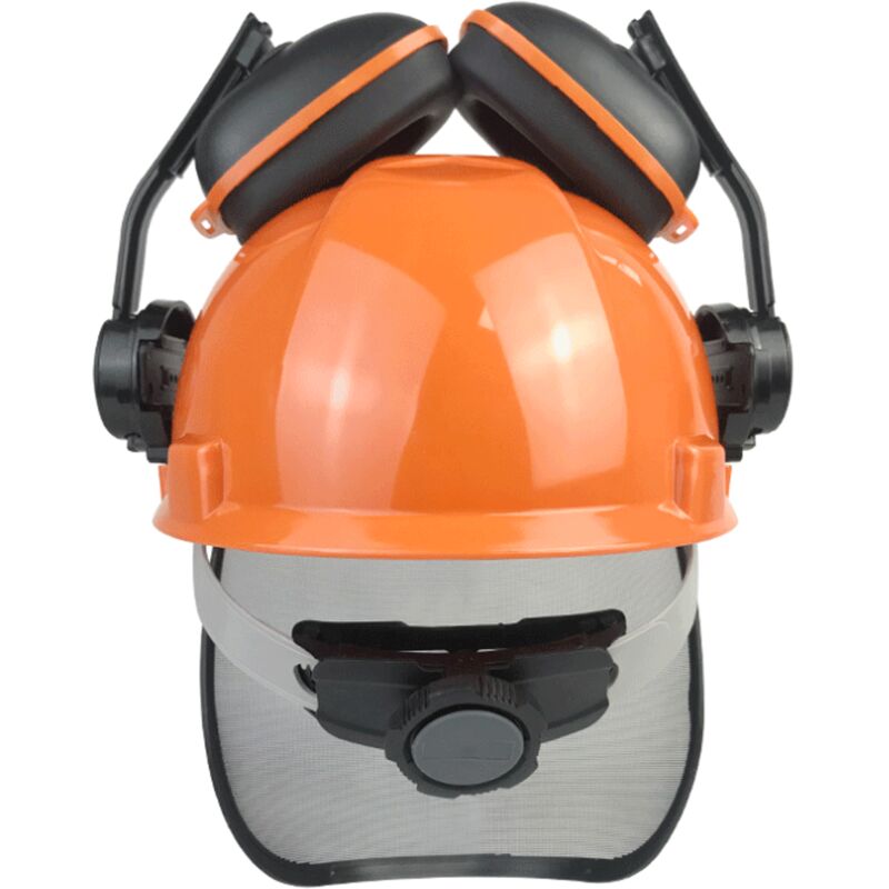 Image of Casco di sicurezza forestale industriale - Sistema di protezione dell'udito e del viso - Casco forestale professionale certificato ce con visiera,