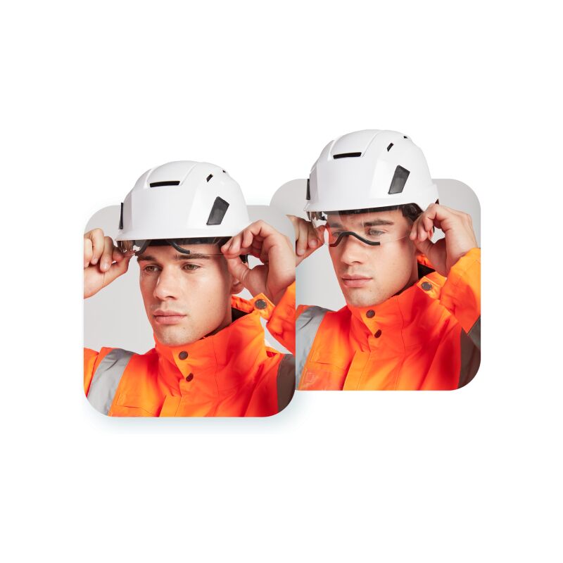 Portwest - Casco de seguridad Endurance con visor integrado PS80 Amarillo
