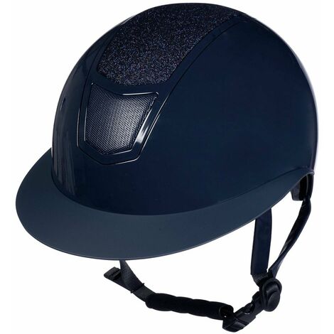 Casco equitazione adulto con strass omologiato VG1 modello Shiny Diamond: L = 59-61 cm, nero 9100