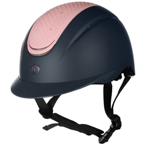 Casco equitazione per bambini con rotella regolabile modello Sydney: 49-51 CM, blu / rosa